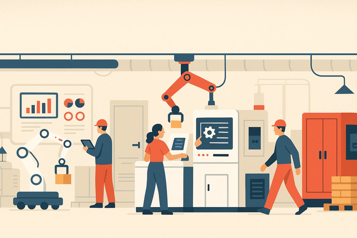 Industrial AI revolutionized! Executable digital twins train smarter, safer robots in dynamic factory environments, bridging sim-to-real. @NVIDIAOmniverse &amp; <a href="/Siemens/">Siemens</a> lead the way! #AI #Robotics

manufacturing.customertimes.news/executable-dig…