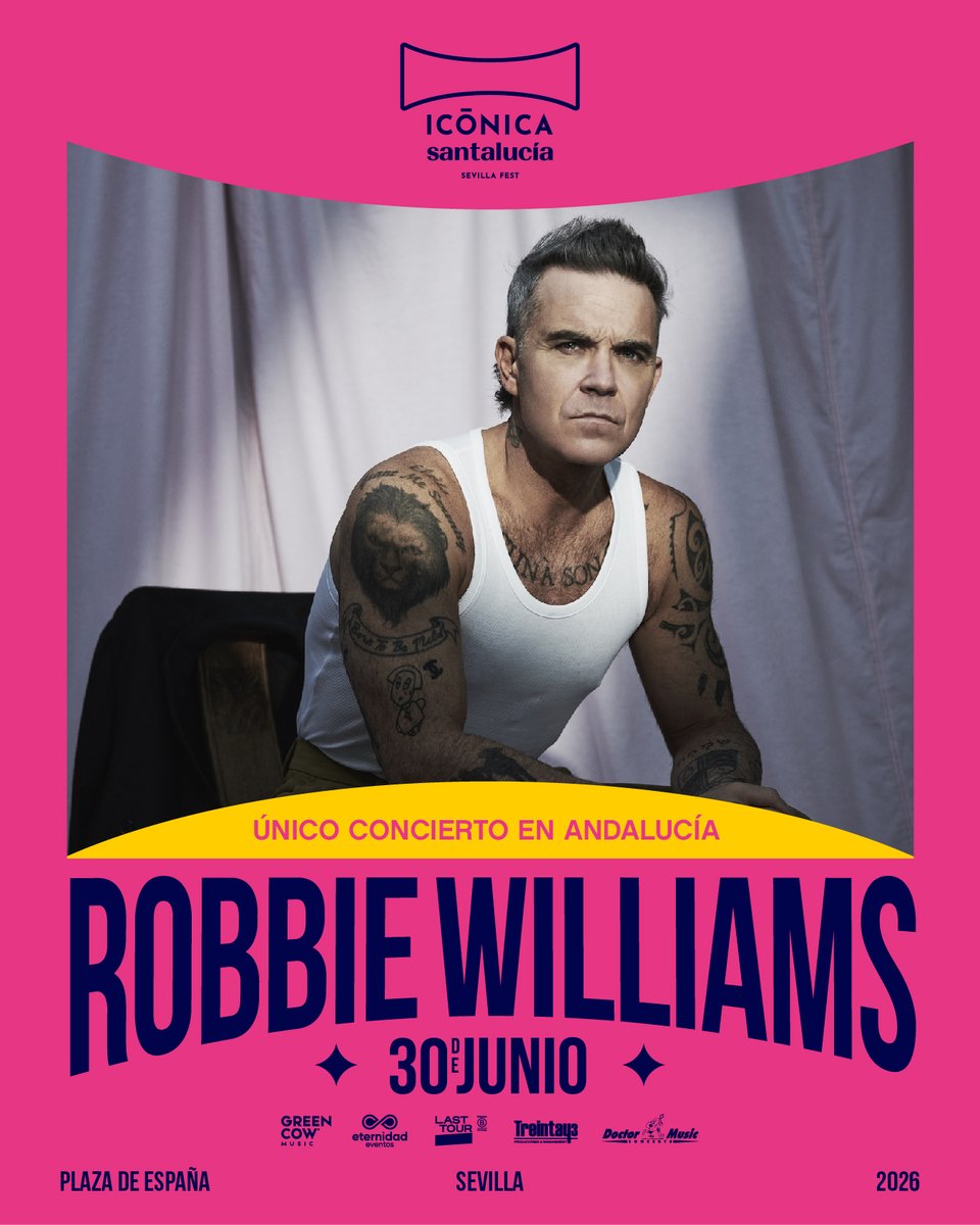 Algunas noches son historia. Y esta, no te quiero ni contar cómo será 😜😎

ROBBIE WILLIAMS · ÚNICA FECHA EN ANDALUCÍA

📅 30 de JUNIO

📍 Plaza de España · Sevilla

🎟️ Ya disponibles en iconicafest.com

#IcónicaSantalucíaSevillaFest #ISSF26 #RobbieWilliams