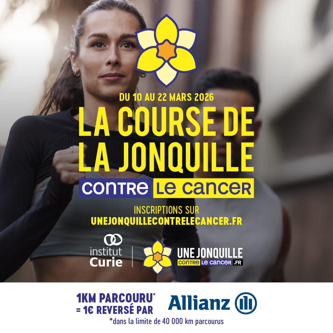 Les inscriptions pour la Course de la Jonquille contre le Cancer sont ouvertes !👉🏻 unejonquillecontrelecancer.fr

🏃 1km = 1€ reversé à l’Institut Curie par Allianz France, dans la limite des 40 000km parcourus

#UneJonquilleContreleCancer #ChallengeSolidaire