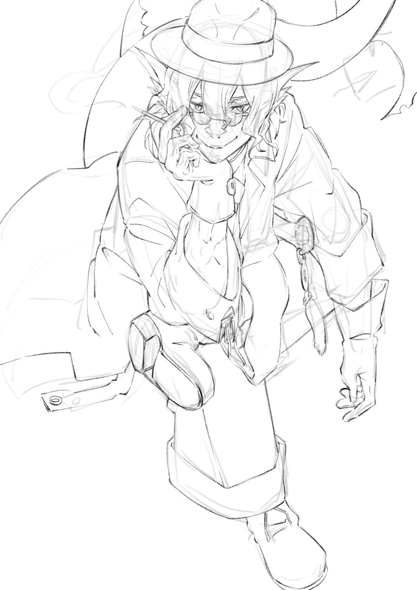 ホラゲをやりたくなくてフレンドに命乞いをしながら描いたリー先生(途中)です 