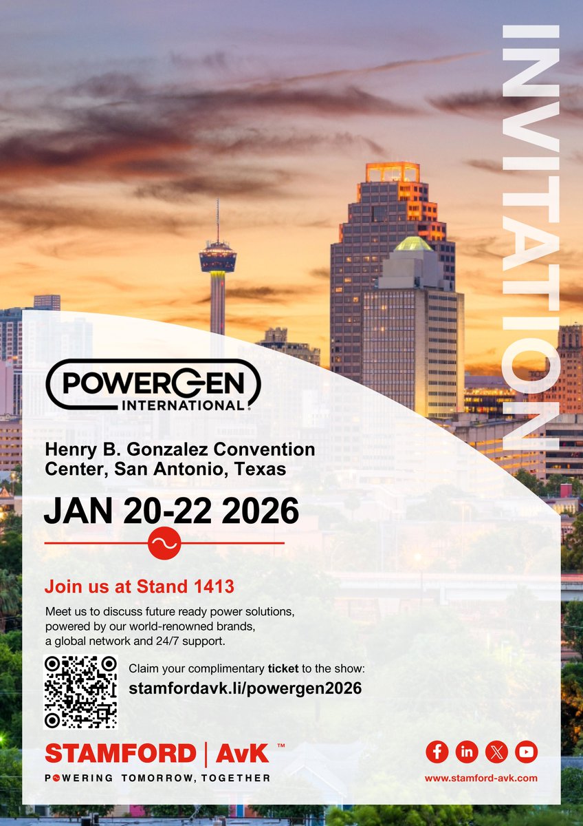 As the industry moves toward alternative fuels and hybrid solutions, STAMFORD | AvK is here to support your transition.
Meet us at <a href="/powergenintl/">POWERGEN</a> 2026, Stand 1413.

Insights: stamfordavk.li/alternativefue…
Ticket: stamfordavk.li/powergen2026
More: stamfordavk.li/YFsq7i-0x3

#STAMFORDAvK