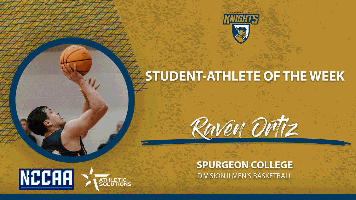 🏀Student-Athlete of the Week🏀
Presented by <a href="/ath_solutions/">Athletic Solutions</a>
Division II Men's #NCCAABasketball
𝐑𝐚𝐯𝐞𝐧 𝐎𝐫𝐭𝐢𝐳, Spurgeon College
the-n.cc/49IW9Ap | #PlayForHim