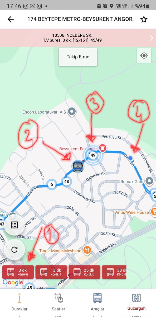 EGO 174, 12151 nolu arac. Duraga geliyor,3dk derken biz bindik gidiyoruz.Uygulama veya Arac Takip Sisteminiz calismiyor.Insanlar otobusleri kaciriyor. <a href="/egobilgi/">EGO Genel Müdürlüğü</a> <a href="/mansuryavas06/">Mansur Yavaş</a> <a href="/ankarabbld/">Ankara Büyükşehir</a> <a href="/AnkaraValiligi/">T.C. Ankara Valiliği</a> Tek tek araclari sikayet ederek bir yere varamayiz,kim ihale ettiyse yazik!