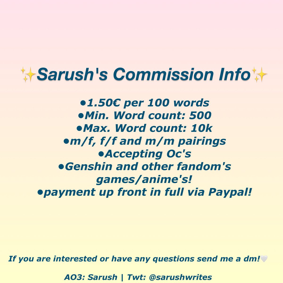 Sara🩵✨| Comms: Open tweet media