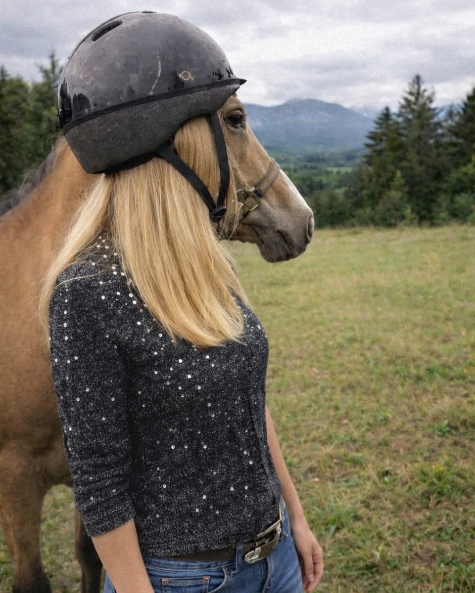 MikeBales's tweet image. Took a picture of my wife standing in front of a horse and now she won’t talk to me. 😖