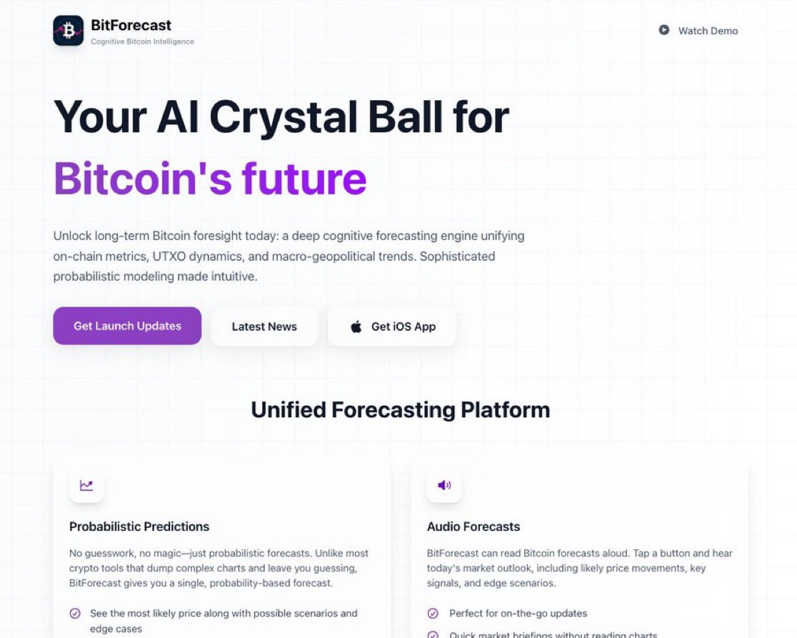 bitforecast's tweet photo. The official landing page for BitForecast is live. Web app launch updates available on the page. 🔥https://t.co/HemDynAthi
#Bitcoin
#UseCaseFirst
#DesignLater
#LongTermForecast
#AI
#OnChainAI
#WebAppLaunch https://t.co/LiGnr5vEEh