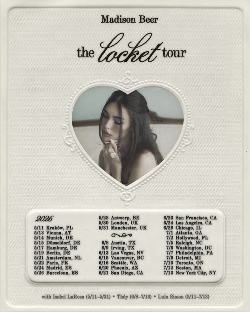 🚨Where are you seeing #MadisonBeer on The Locket Tour 👀🔐
