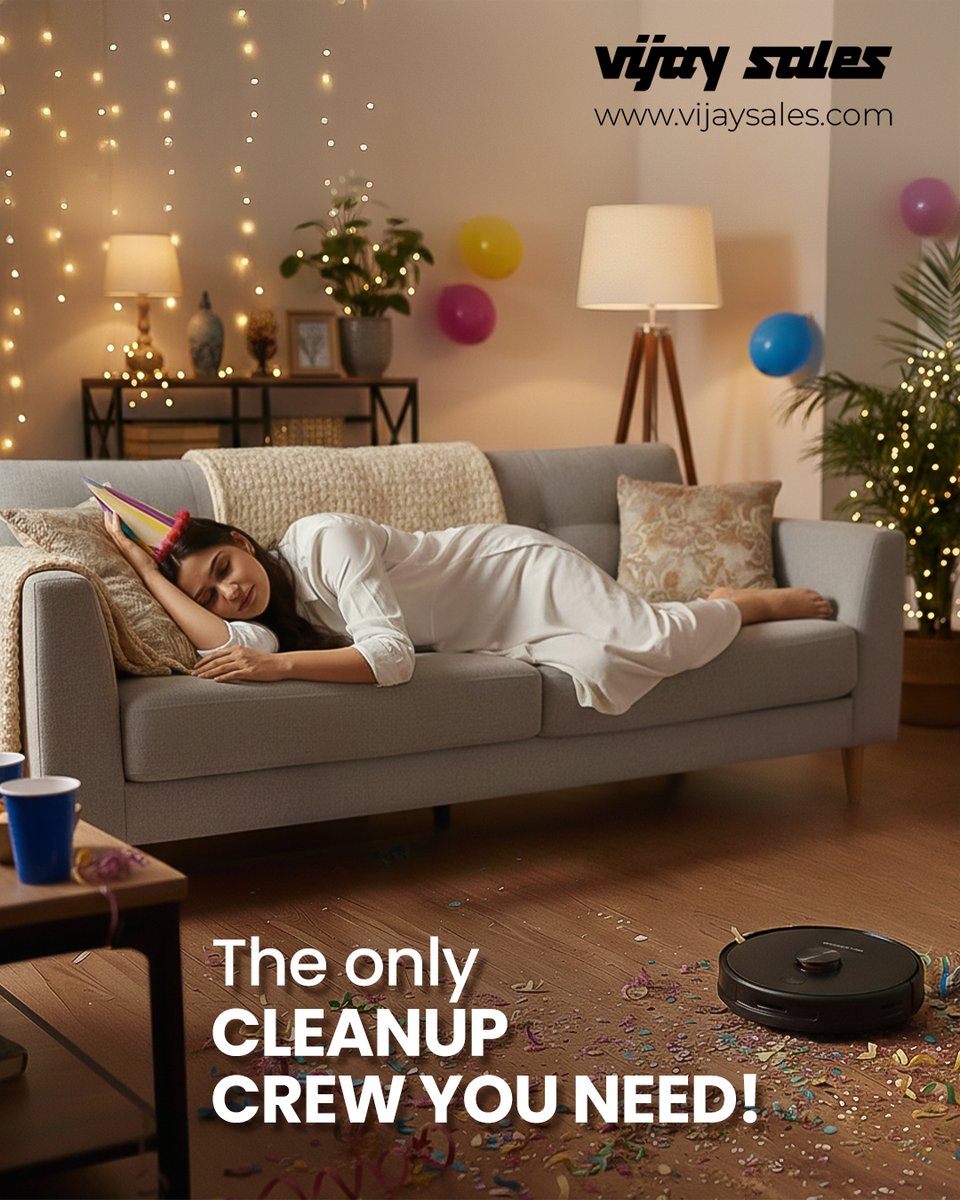 VijaySales's tweet photo. The best kind of after-party is the one where you just… rest. 💤
#VijaySales #SaleIsLive #SmartCleaning #VacuumCleaner #HomeAppliances #KitchenAppliances #Electronics #BestDeals #ShopNow #BuyNow https://t.co/qakvPlr0mh