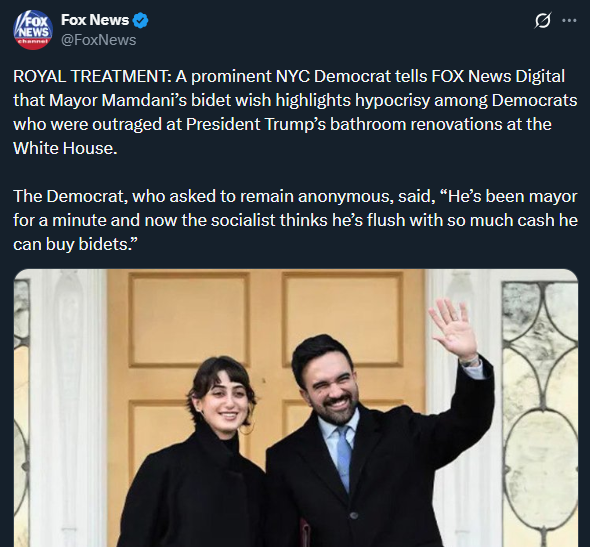 bri_guy_ny's tweet photo. This is the funniest headline I've ever seen. The levels of cope are UNIMAGINABLE. Is this what right wing media is going to do for the next four years? Obsess over Zohran's literal ass? https://t.co/Q1BrmBowa9