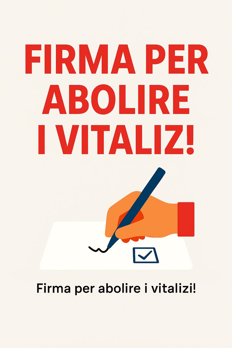 MatteoM04392155's tweet photo. *Non basta un like.*  
Se anche tu vuoi una politica più giusta, firma la petizione per *abolire i vitalizi* e *ridurre gli stipendi dei politici*.  
Serve  trasparenza, equità, rispetto per i cittadini.  
✍️ Firma ora: *https://t.co/Sn3VffX2jd*  
Condividi con tutti https://t.co/lDYThwuLh0