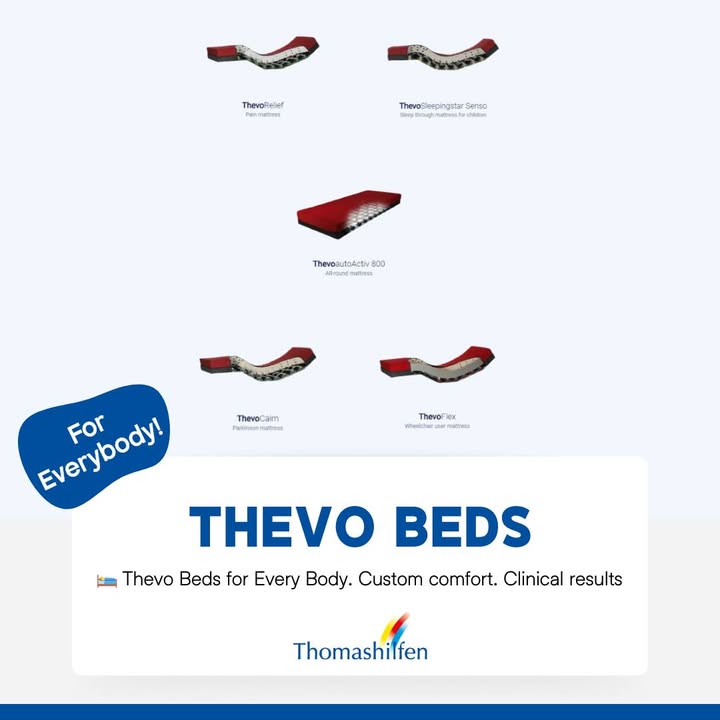 ThevoBeds's tweet image. One solution doesn’t fit all — and with Thevo, it doesn’t have to. Our specialized beds are designed to meet unique mobility, neurological, and recovery needs at every stage of life.
#ThevoCare #SpecialtyBeds #AdaptiveSupport