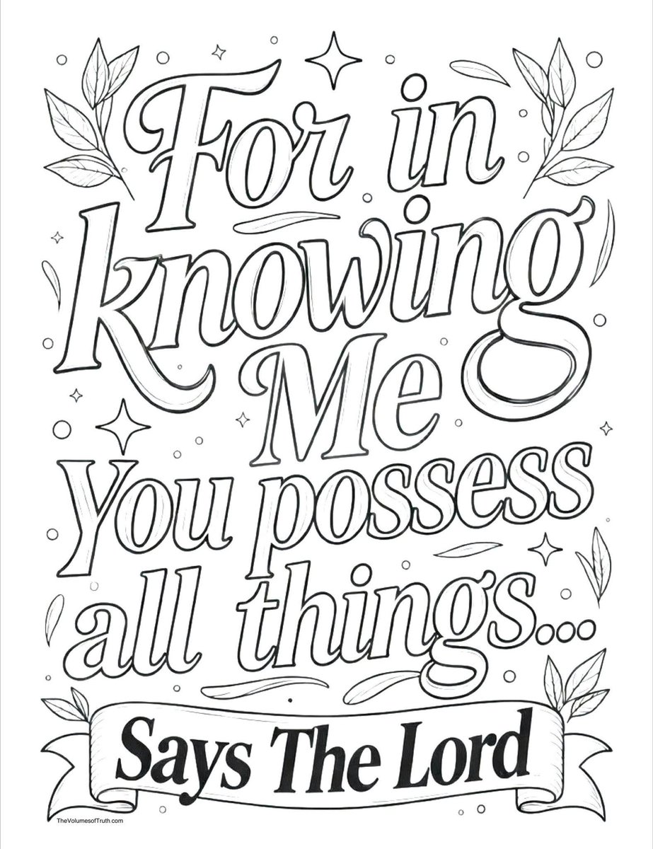 JS4Yah's tweet photo. 𝗔𝗹𝗹 𝗜 𝗛𝗮𝘃𝗲 𝗜𝘀 𝗬𝗼𝘂𝗿𝘀
Source: https://t.co/xj0sz6DIKb
#TheVolumesofTruth #prophecy #LettersfromGod #ColoringPage #Scripture #Scripturecoloring #coloringbook #coloringforfun #coloringtherapy #coloring #art #Jesus #Yahushua #TheMessiah #WordofGod #God #YAHUWAH https://t.co/qVIXRecf7N