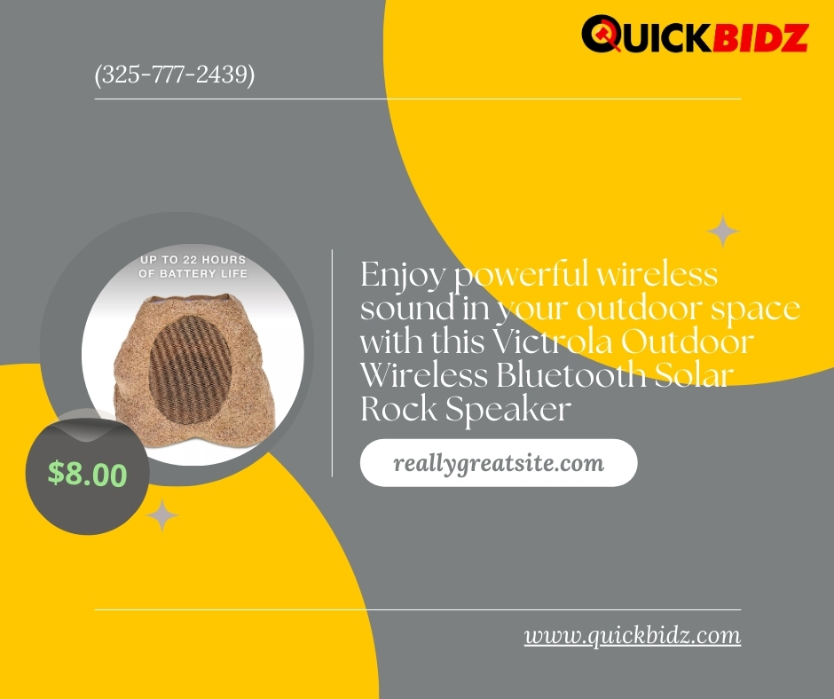 quicklotz's tweet image. Rock your outdoor vibe with the Victrola Solar Bluetooth Speaker—wireless, solar-powered, built to party all day! 🎶🌞 Register on Quick Lots for live auctions from $5 and get $5 credit! #OutdoorAudio #SolarSpeaker #BluetoothMusic #LiveAuctions #QuickLots #WirelessSound