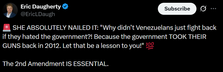 ScottishRanger's tweet photo. @EricLDaugh This you? 
2A is essential to allow citizens to fight back if they hate their government's tyrannical actions, right? https://t.co/ZTOjQR60Wr