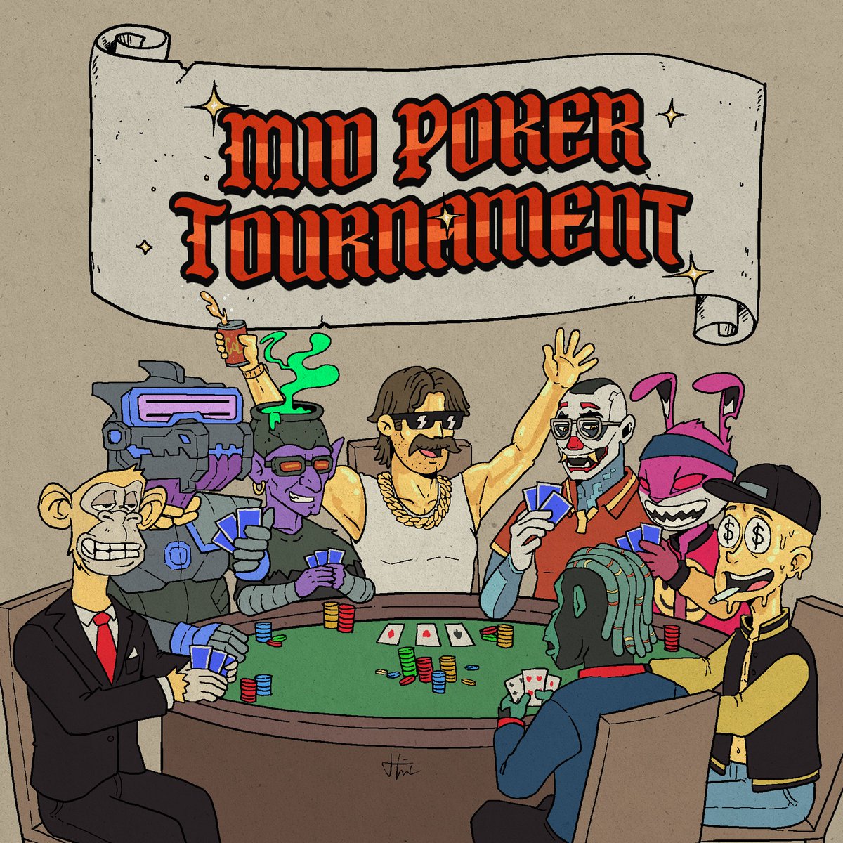 MidEvilsNFT's tweet image. Join our Mid Poker Tournament with the rest of the crew!

p.s: crazy prizes 👀

Details in Discord: discord.com/invite/midevil…