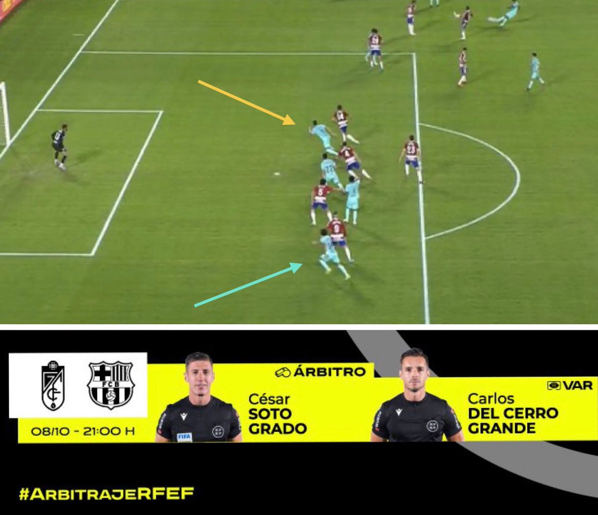 Omarctus's tweet image. ¿Casualidad ❓❓❓❓❓❓❓❓

23/24: Del Cerro (VAR) anula el gol de Félix por interferencia de Ferran (offside)

—————————

25/26: El mismo árbitro valida el gol de Oyarzabal pese a la interferencia de Soler (offside) sobre Koundé.