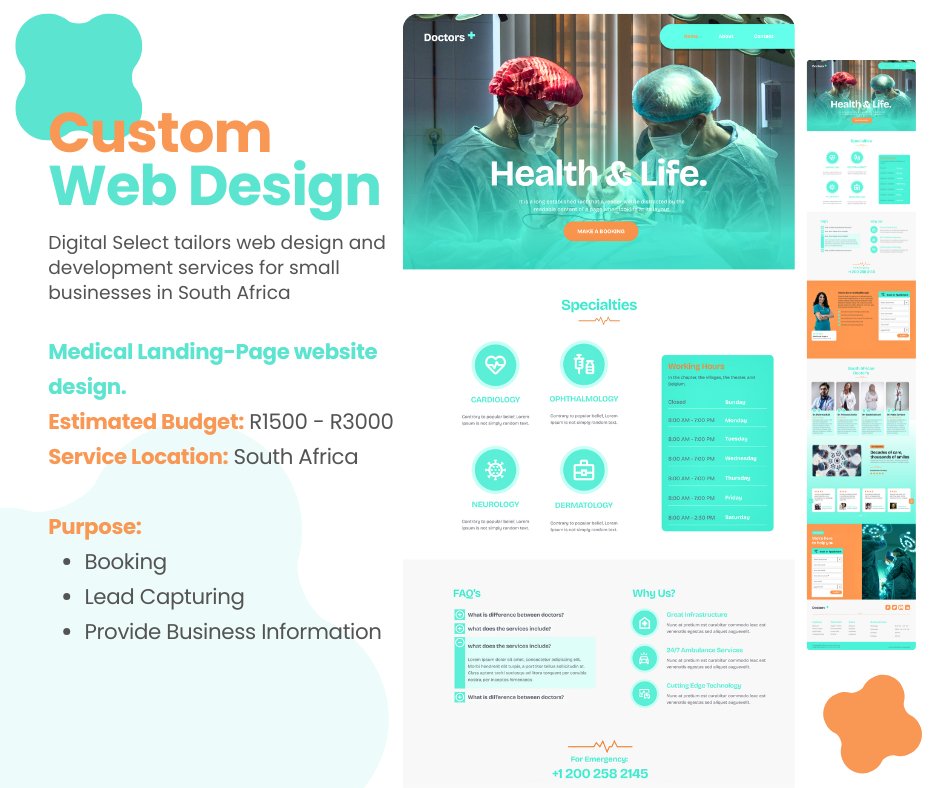 digitalselectsa's tweet photo. 🎨Medical Landing-Page website design.
💰Estimated Budget: R1500 - R3000
📌Location Pretoria

🧐Purpose:
Booking | Lead Capturing | Provide Business Information

Designed by: Digital Select Marketing
#Websitedesign #Marketingagency #SouthAfrica

For More: https://t.co/r7PiWMNe2O https://t.co/iMvYtIwuuW