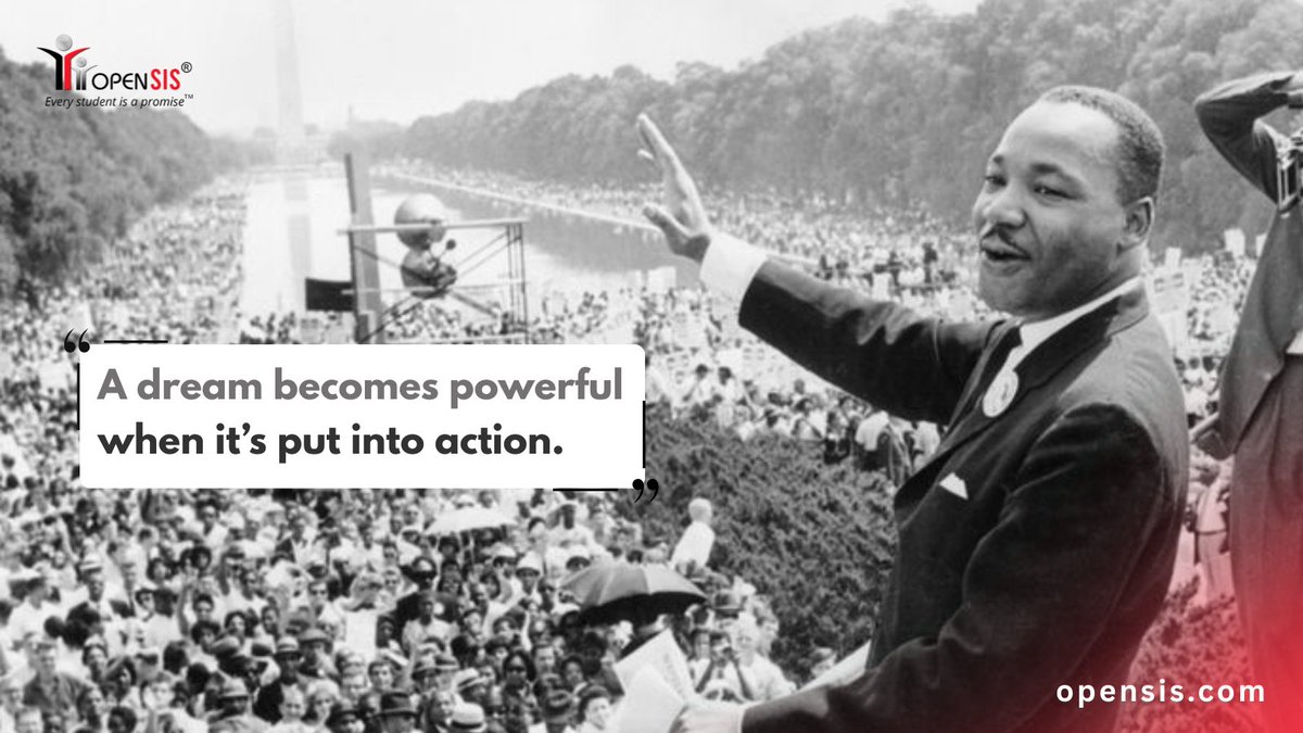 A dream becomes powerful when it’s put into action.

Honoring the legacy of Martin Luther King Jr. by supporting education that creates opportunity, inclusion, and impact—every day.

#MLKDay #Education #openSIS