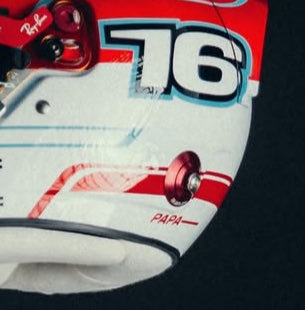 My absolute favourite thing about all of Charles’s helmets is that without fail they’ll always have ‘papa’ and ‘Jules’ on the sides