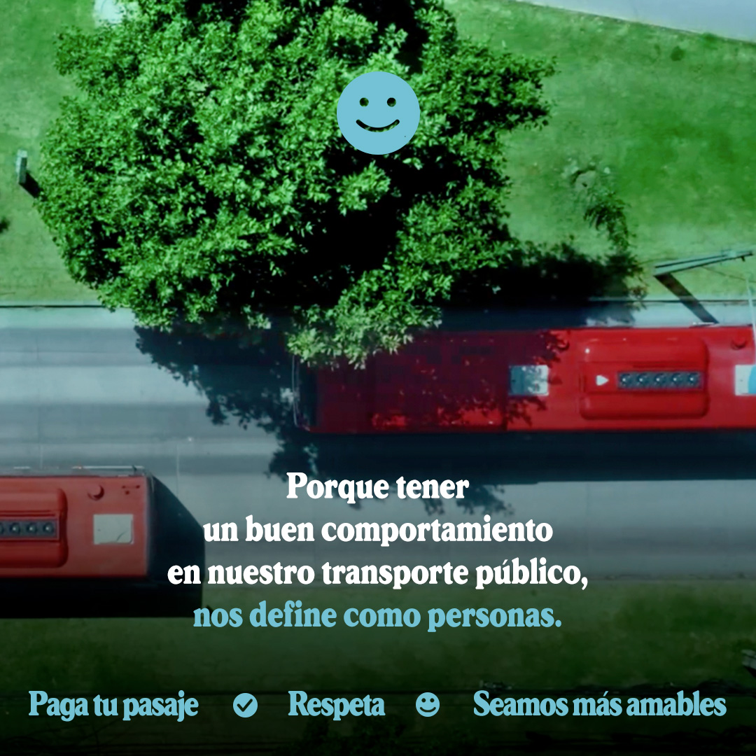 🚫 El pago del pasaje es responsabilidad de todos
💸 Evadir puede costarte hasta 150 veces la tarifa.
💙 Cuidemos nuestro transporte y convivamos mejor.
Paga tu pasaje y #SeamosMásAmables 🤝🏻