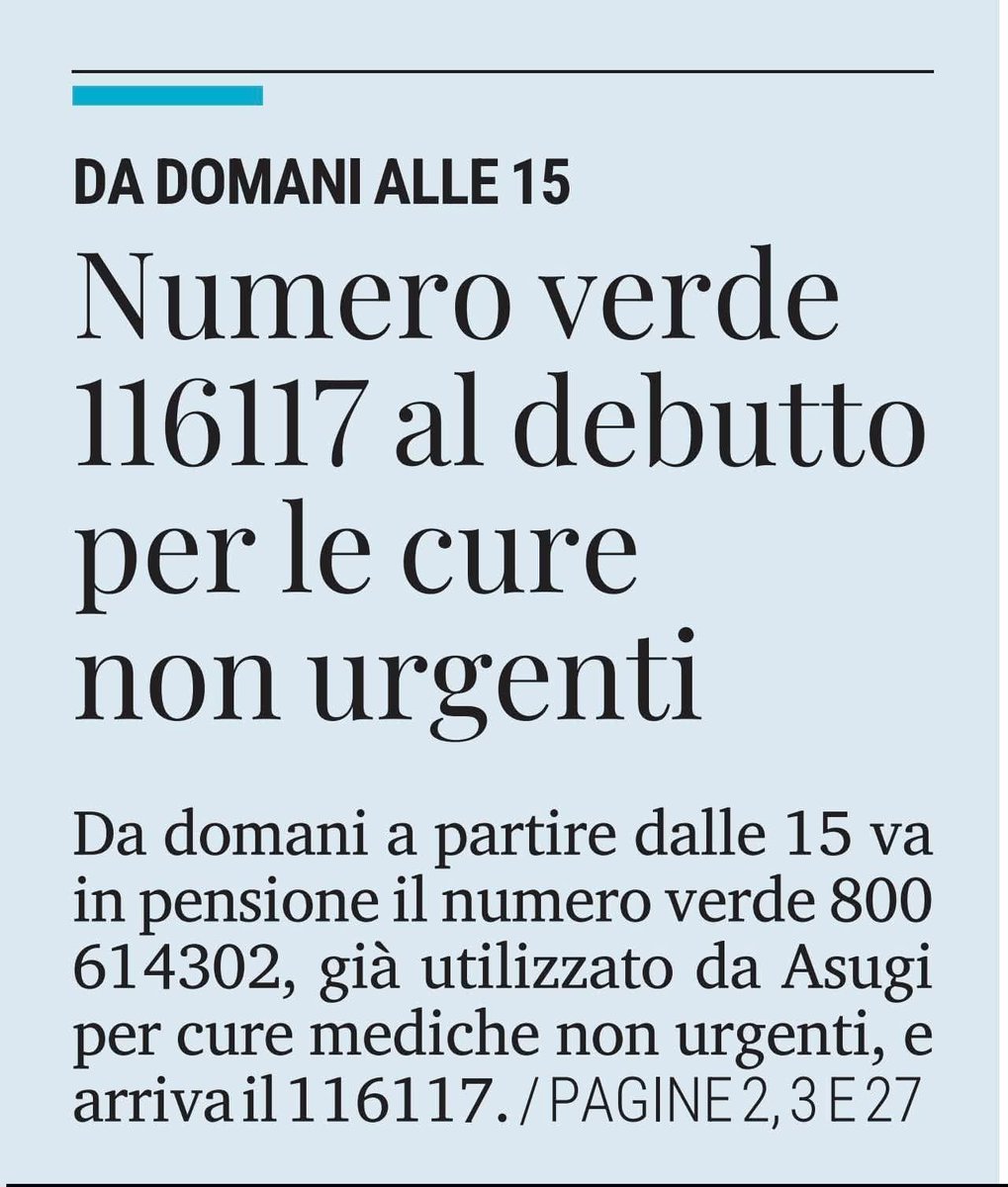 Da oggi, lunedì 19 gennaio, è attivo il nuovo numero 116117 anche per denunciare animali vaganti in difficoltà.

Rimane comunque utilizzabile il 112 per le stesse esigenze.

#TRIESTE