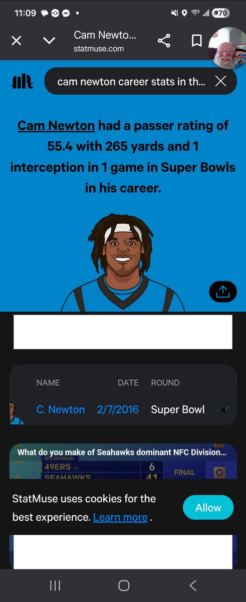 arab_kyle's tweet photo. @CameronNewton Might want to chill out on blaming Allen. Garbage boy. https://t.co/e0HZqMpXxg