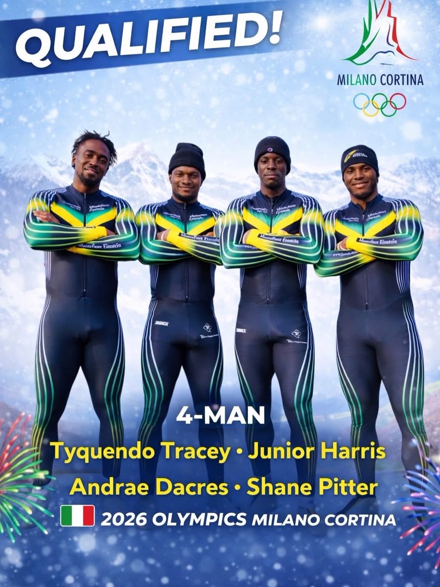 We are heading to <a href="/milanocortina26/">Milano Cortina 2026</a> ! 

4-Man: Shane Pitter &amp; Crew 

(Andrae Dacres, Junior Harris, Tyquendo Tracey, Joel Fearon) 
#JamaicaBobsled #Olympics #CoolRunnings