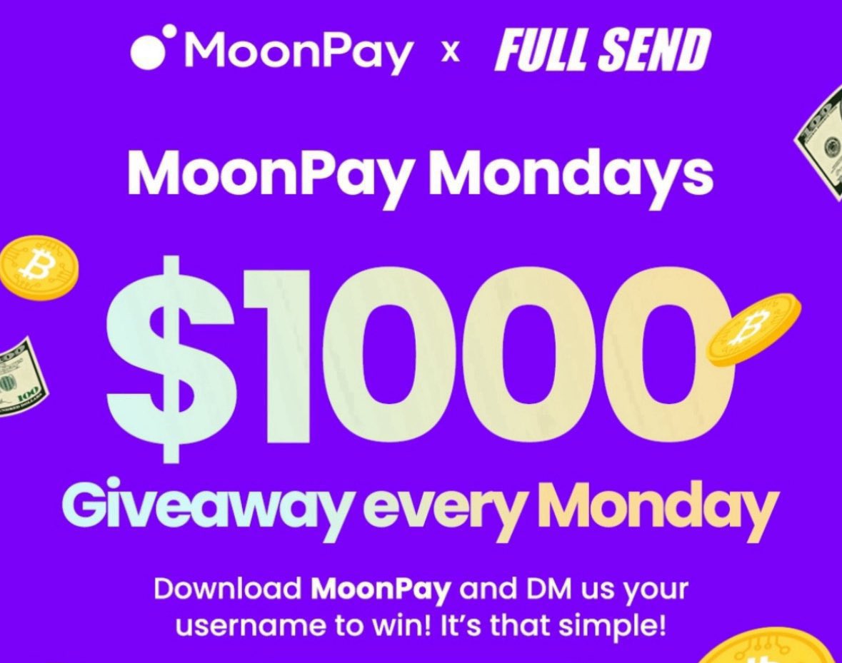 nelkboys's tweet image. ITS MOONPAY MONDAY! Reply to this tweet or DM us with your @moonpay username for a chance to win $1000 every Monday!