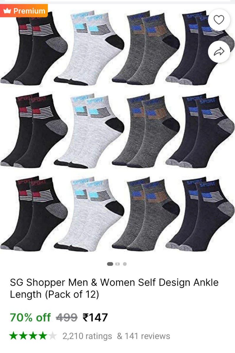 dealsnetvideo's tweet image. LOOT: ₹147 Pack Of 12 Socks 

bitIy.in/m7SGzMy

#Ad #SockDeals #FashionSocks