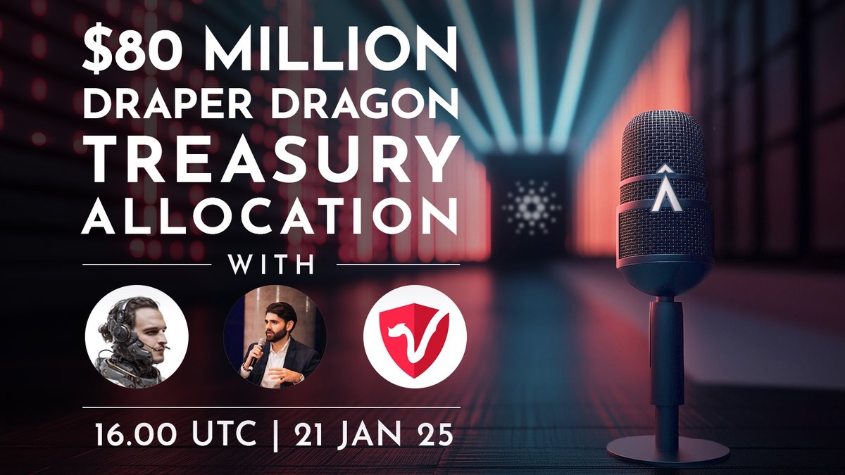 During our next X Space Wednesday Jan. 21st, we'll be joined by Samiz Bayan, partner at <a href="/DraperDragon/">Draper Dragon</a>!

We'll be talking about their upcoming US$80M governance info-action about scaling Cardano adoption over the next several years.

Do you have any questions? Post them below!