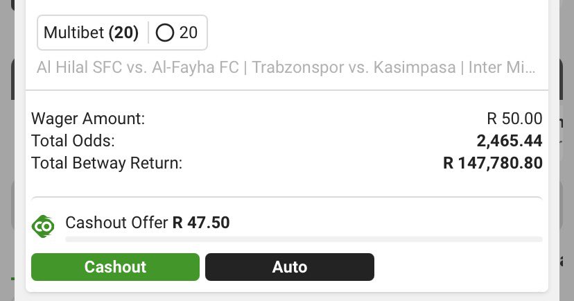 I just placed a bet with Betway. Tap here to copy my bet or search for this booking code in the Multi Bet betslip BW33B9FBB7 betway.co.za/book-a-bet-res…