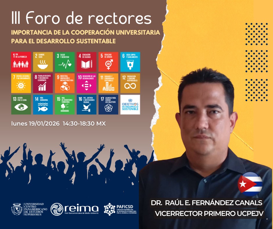 🌍 La UCPEJV participa en el III Foro de Rectores sobre Cooperación Universitaria y Desarrollo Sustentable 🇲🇽

El Vicerrector Primero, Dr. Raúl Enrique Fernández Canals, representa a nuestra universidad.
🤝 Cooperar para educar y transformar.

#DesarrolloSustentable
<a href="/reima_ac/">REIMA, A.C.</a>