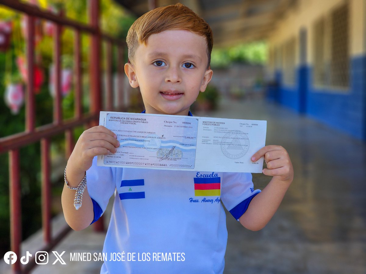 El Ministerio de Educación inició la entrega del Bono Presidencial para Escolares en San José de los Remates,  #Boaco, dirigido a estudiantes de Preescolar, Educación Especial, Primero y Segundo Grado de Primaria Regular y Multigrado.