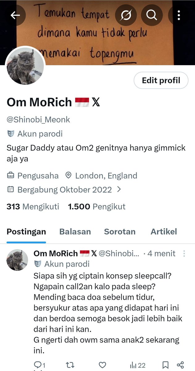 Lucu pas liat akun sendiri jumlah followernya 1.500, jadi owm kepikiran mau mengadakan GA.
Total hadiahnya Rp 1.500.000. -. 
Masing2 akan mendapatkan @ 25k.
Syaratnya utk mendapatkan GA ini...
G ada syarat deh, rezeki2an aja.
GA ditutup tanggal 21 Jan 2026 pukul 19.00 wita yah..