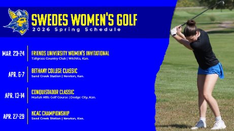 Swedes_Golf's tweet image. Spring is right around the corner, and we're ready to get back out on the links competing! The men kick off their season March 9–10 at Crestview. The women get underway March 23–24 at Tallgrass. Warmer days ahead!