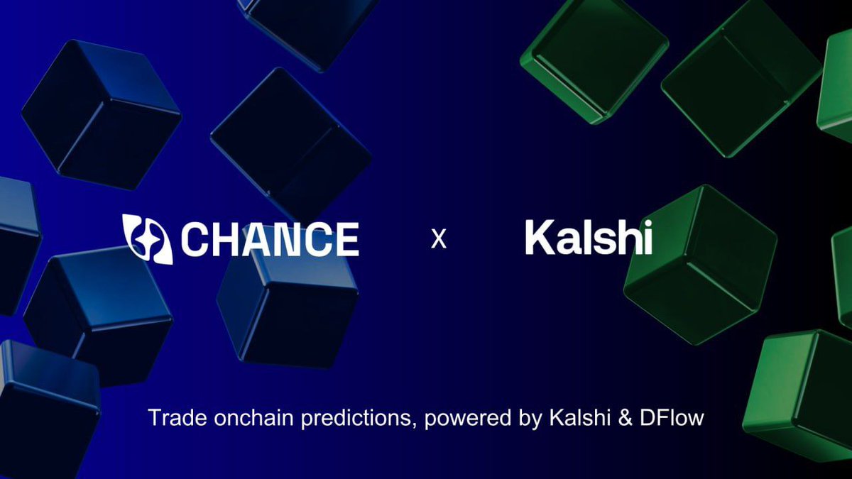 Chance_'s tweet image. Trade onchain predictions on @Kalshi with @Chance_

Discover, filter, and act on new market opportunities effortlessly, all in one seamless interface.

Powered @DFlow Prediction Markets API.