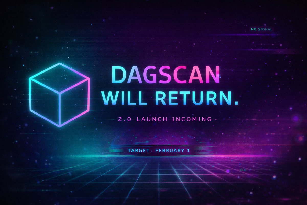 KaspaBuilders's tweet photo. ⏳ The countdown has begun.

DagScan 2.0 is loading…

A complete rebrand.
Exclusive support for Igra Labs L2.
Built for the next era of Kaspa-based execution.

This isn’t just an update — it’s a new foundation.

🔗 https://t.co/8buXi1kals

🗓 2026-02-01

Stay ready. $KAS 🚀 https://t.co/1BQ5QsVBdt
