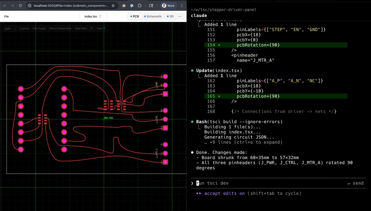 seveibar's tweet photo. Claude code works for building printed circuit boards now https://t.co/CbrXM8SfOB
