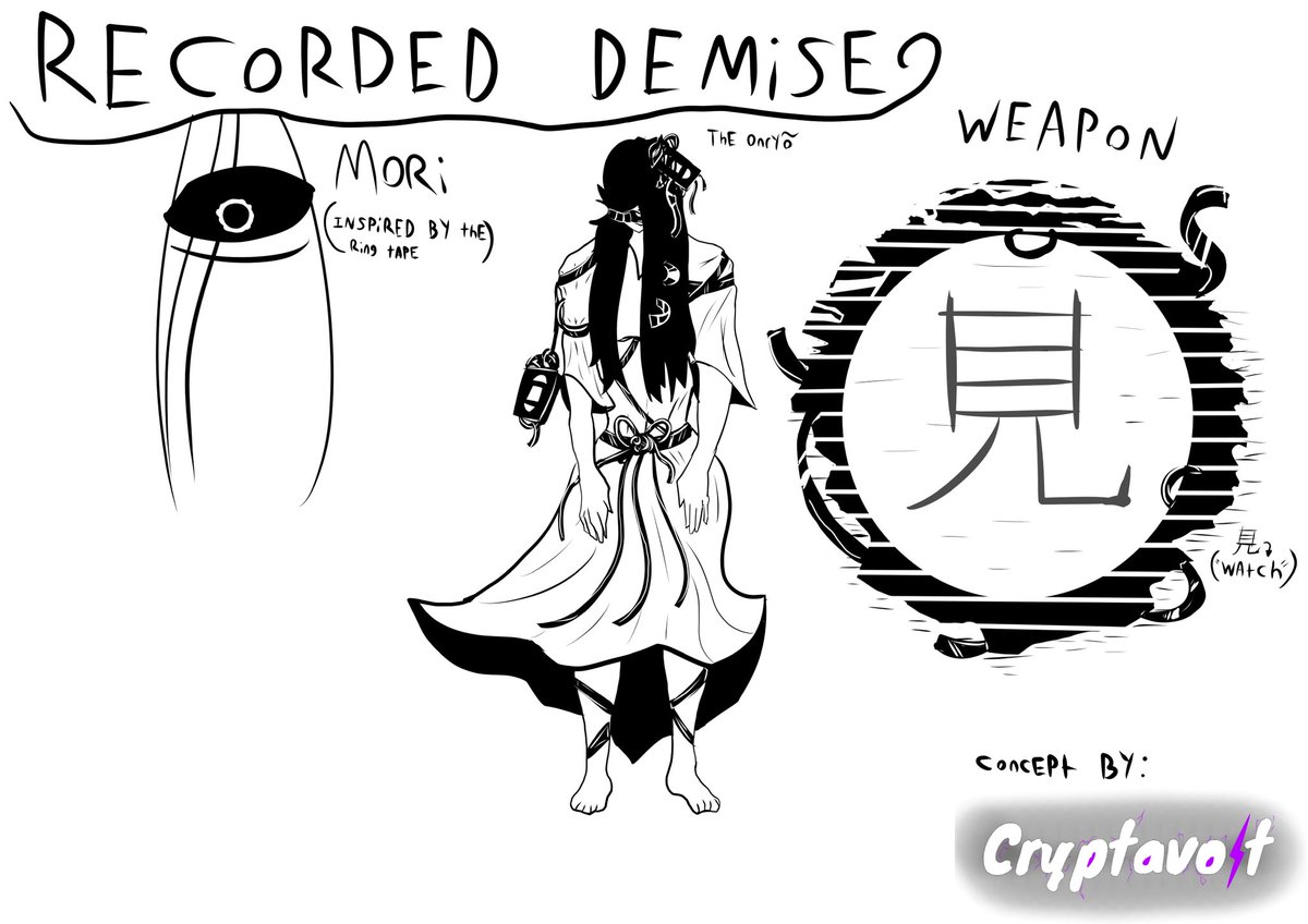 Cryptavolt's tweet image. Recorded Demise, A Sadako Skin Concept for Dead by Daylight #DeadbyDaylight #dbdfanart #sadako #ringu