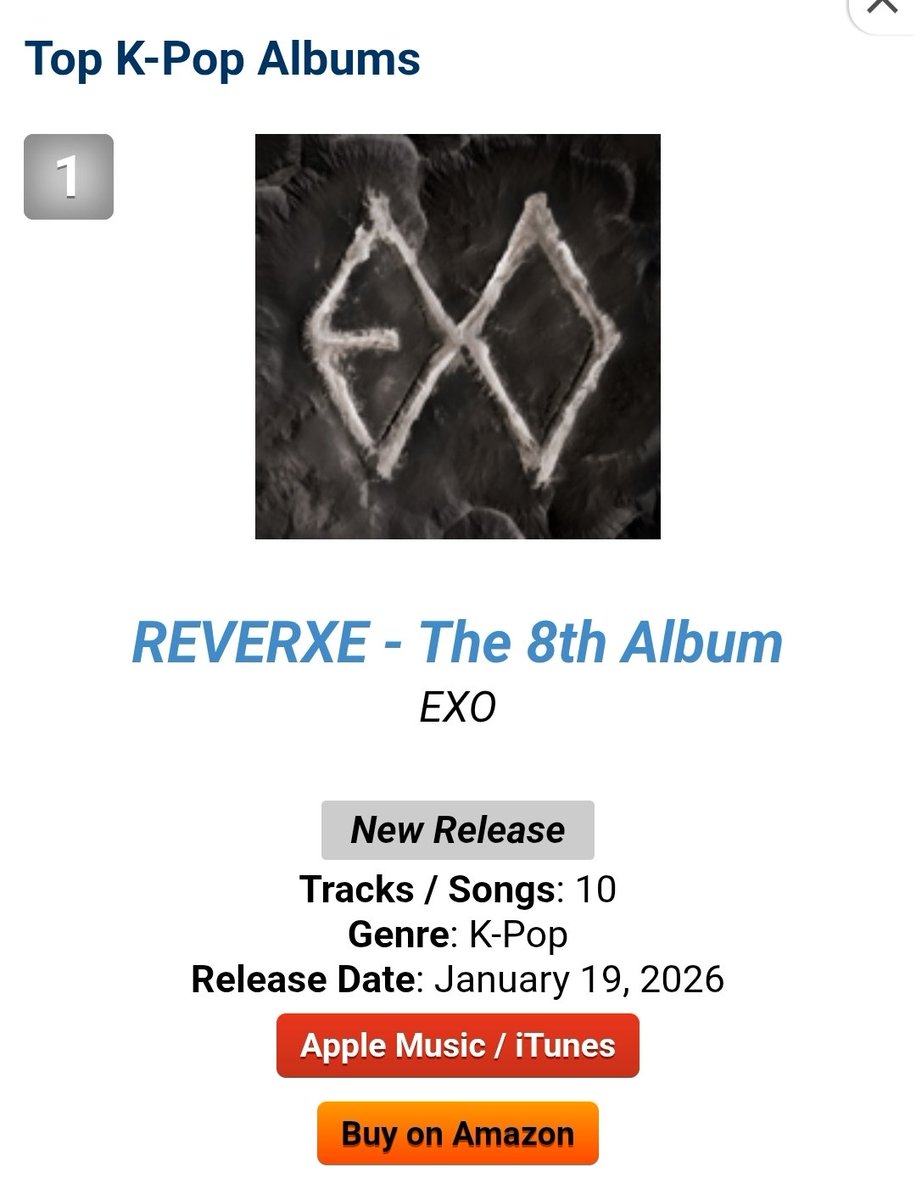 USEXOLUNION's tweet image. #REVERXE The 8th Album EP by #EXO @weareoneEXO is #1 on US 🇺🇸 iTunes K-Pop albums chart. 🔥