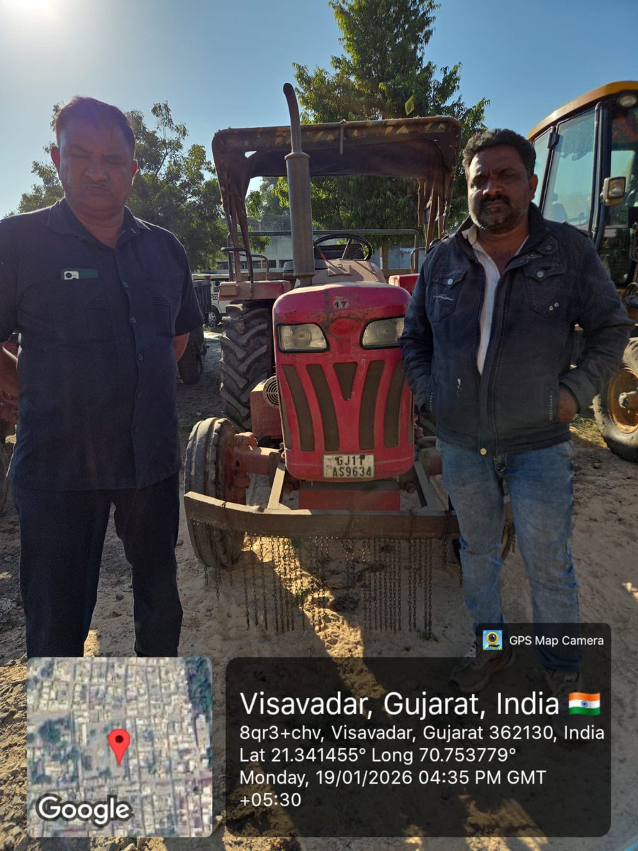 📍 વિસાવદર – દાદર વિસ્તારમાં ગેરકાયદેસર ખનન સામે કાર્યવાહી

સાદિમાટી/મોરમનું બિનઅધિકૃત ખનન તથા પરિવહન પકડી પાડવામાં આવ્યું
• સીઝ કરાયેલ વાહનો:
JCB – GJ-11-BJ-3467
ટ્રેક્ટર – 
GJ-11-AS-9634
GJ-11-BH-6315
GJ-11-AD-3582
GJ-11-AS-4150
• મુદ્દામાલ મૂલ્ય અંદાજે ₹35 લાખ

<a href="/CMOGuj/">CMO Gujarat</a>