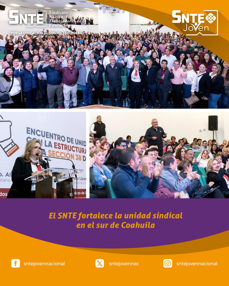📍De visita en la región sur de #Coahuila, el Srio. Gral. del #SNTE, Mtro. Alfonso Cepeda Salas, encabezó el Encuentro de Unidad con la Estructura Sindical de <a href="/snte_38/">Sección 38 SNTE COAHUILA</a>, dirigida por la Profa. <a href="/iselaMat38/">isela Licerio</a>, y atendió las demandas de las y los agremiados.