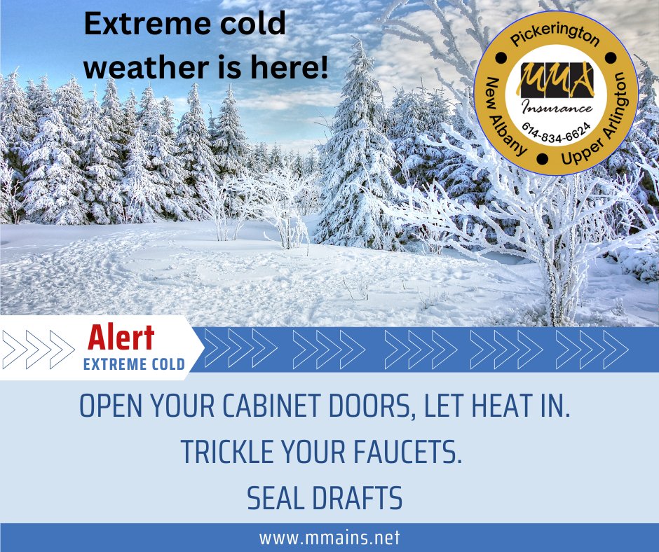 MMAInsuranceOH's tweet photo. Extreme cold is here. Protect your investment. Protecting your home during extreme cold weather requires proper preparation. By taking proactive steps to insulate, seal, and maintain your home, you can significantly reduce the risk of damage. https://t.co/yIPSNhw1QC
