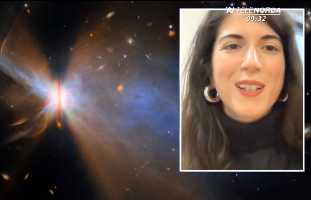 mediainaf's tweet photo. Oggi a #TeleNorba l’astrofisica Federica Loiacono dell’@inafoasbo commenta la copertina del calendario @esa 2026 con le immagini del James Webb Space Telescope. Link alla puntata nei commenti. #Webb @ESA_Italia https://t.co/0UH9K9IT9A