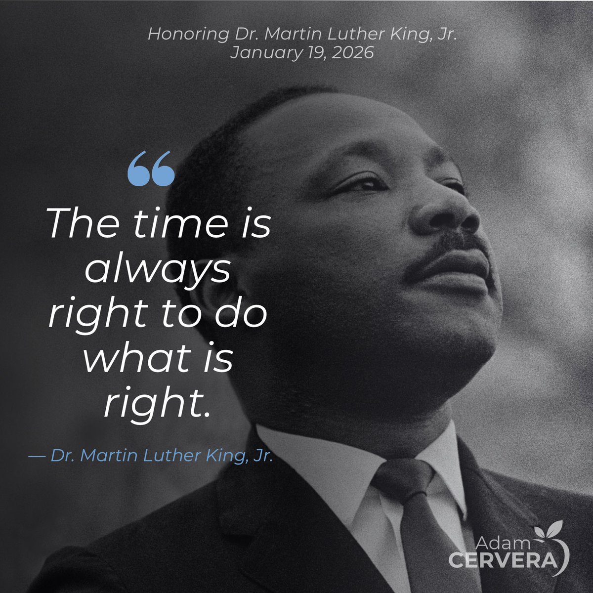 AdamCervera's tweet photo. Honoring Dr. Martin Luther King, Jr. His words continue to guide how we lead, serve, and educate the next generation. #MLKDay #MartinLutherKingJrDay #EducationMatters #ServiceAndLeadership https://t.co/kfLi7eGOK4
