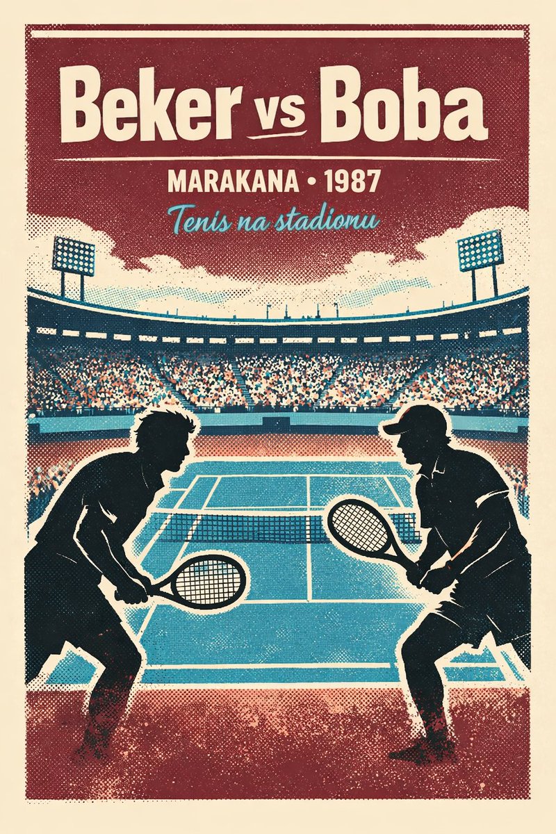 SquizzyQ's tweet photo. Zamisli da gledaš tenis — na Marakani.

I da na teren izađe Boris Beker.

Da, desilo se u Beogradu 1987.

Beker vs Boba Živojinović.

Da li ste znali za ovo ili prisustvovali meču? 👇

#Beograd #Tenis #Marakana https://t.co/7YCxq1E5oV