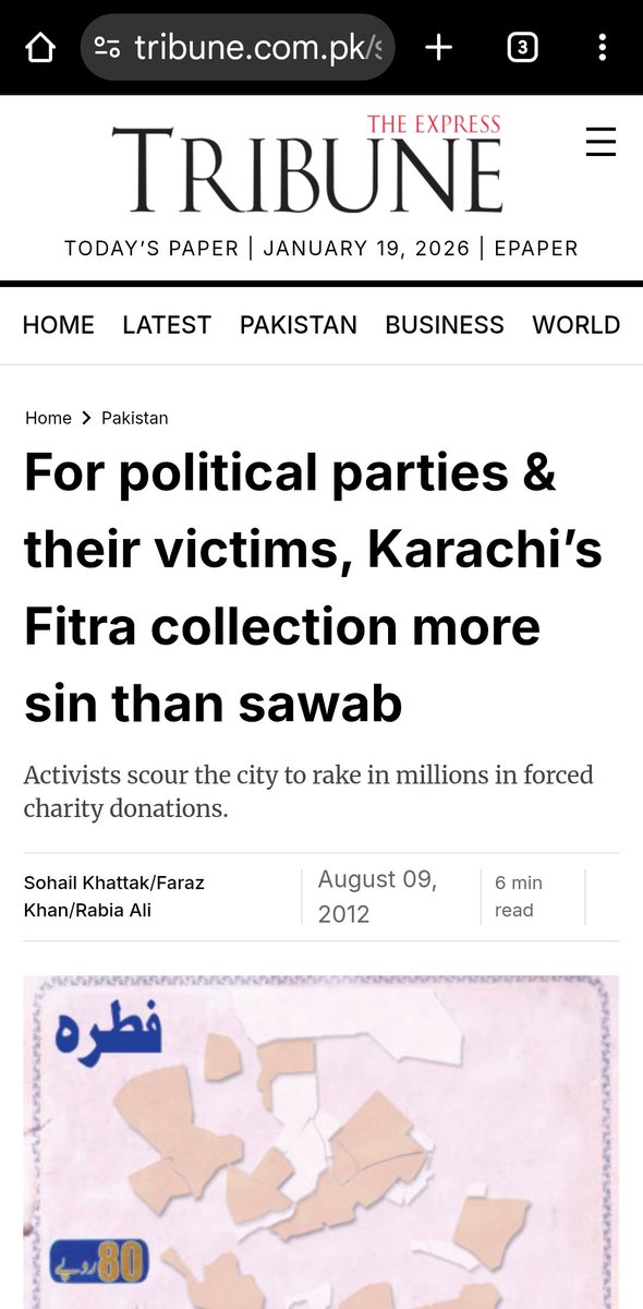 <a href="/WasayJalil/">Wasay Jalil</a> You told me off at Tribune for running a bhatta story with fitra booklets even though we never named MQM. Your politics is in the garbage can. MQM and PPP  both had enough time at the helm along w all other 13 landowning agencies. Za maray. tribune.com.pk/story/419946/f…