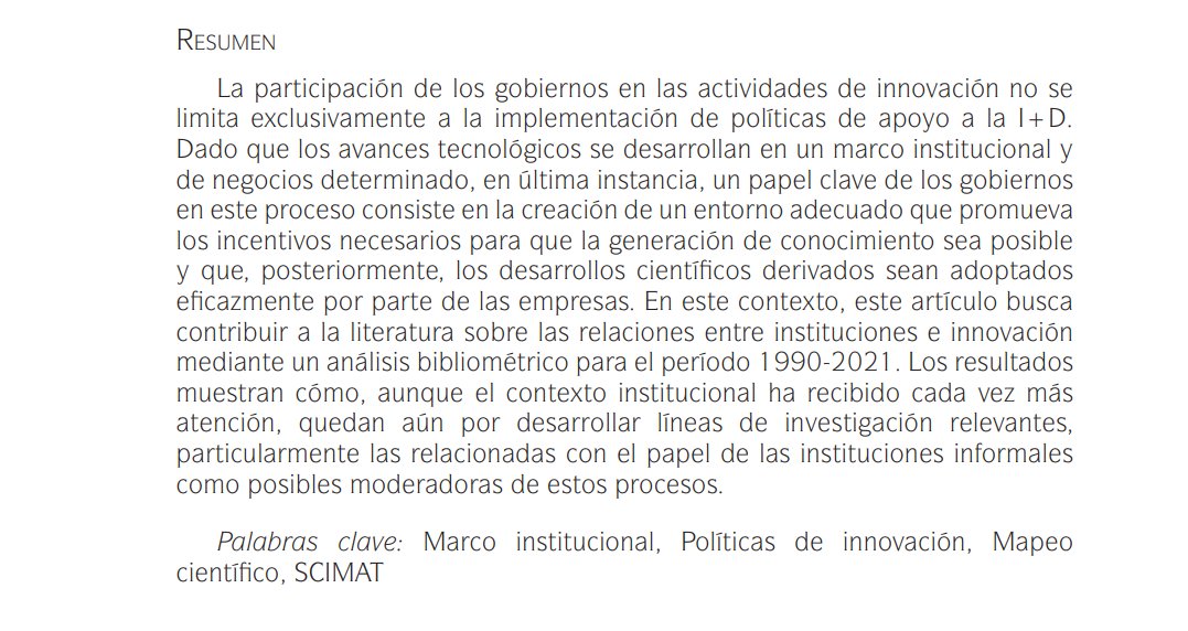 Soc_Rev_EcMund's tweet photo. Nuevo artículo en la REM            

📘 Las instituciones importan en las actividades de innovación: un análisis bibliométrico

De Cristina Carrillo-Pulido, Bienvenido Ortega-Aguaza (@InfoUMA), Juan Carlos Rodríguez-Cohard (@ujaen)

📎https://t.co/CPqr5Ag3k1 https://t.co/JuqTw4oYHy