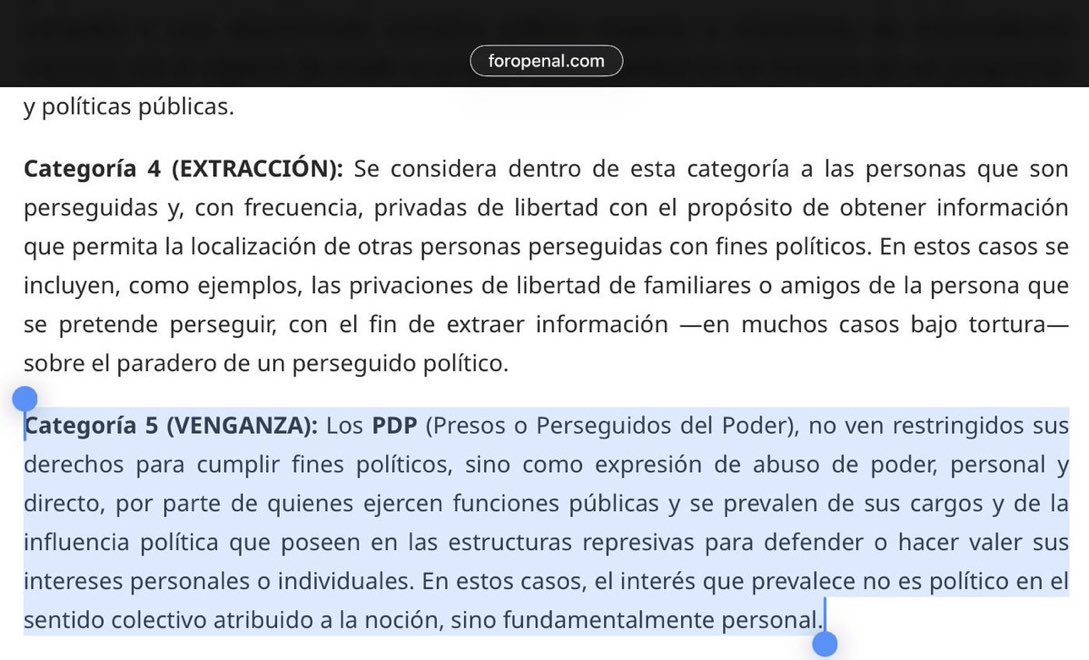 MartinSturs's tweet photo. @ForoPenal @HimiobSantome aqui expresan taxativamente categorías de presos o perseguidos de poder, pero se niegan a atender casos con excusa que solo atienden si estan involucrados motivos politicos. Sean transparente https://t.co/dqYkGGEyUh