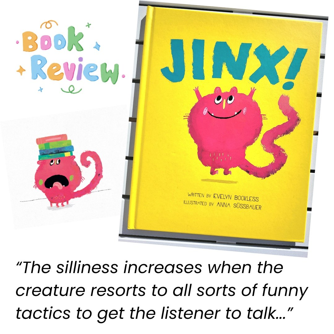 evelynbookless's tweet photo. What happens when the characters in a book get JINXED? 

 "A refreshing take on the picture book form." Little Big Picture Books 

A huge thanks @littlebigpicturebooks for the amazing book review. As they say, it’s a book that "flips the script" in the best way possible. 
#kidlit https://t.co/D61h9HBYCX